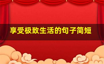 享受极致生活的句子简短