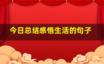 今日总结感悟生活的句子