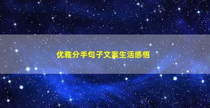 优雅分手句子文案生活感悟