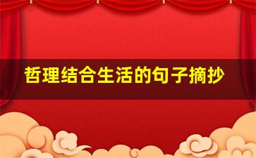 哲理结合生活的句子摘抄