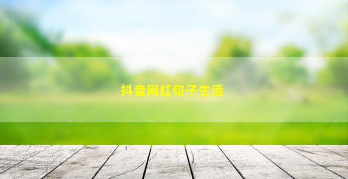 抖音网红句子生活