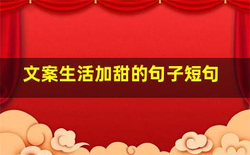 文案生活加甜的句子短句